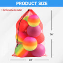 Set of 6 24"x 36" Large Mesh Sports Ball Drawstring Bag