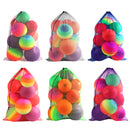 Set of 6 24"x 36" Large Mesh Sports Ball Drawstring Bag
