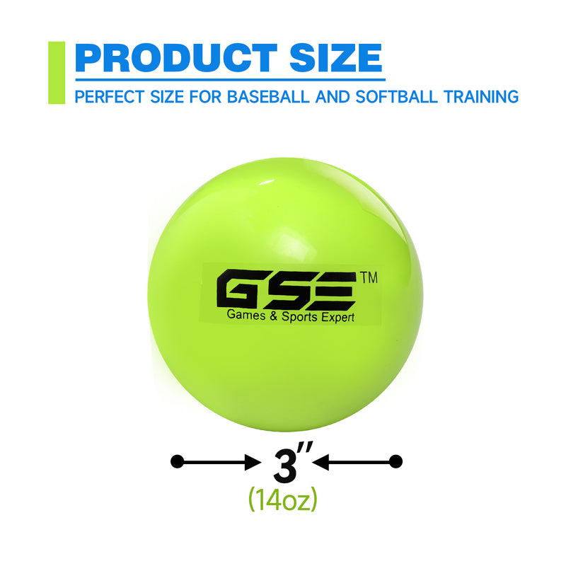 3" Weighted Green Baseballs,Weighted Softballs,Training Baseballs