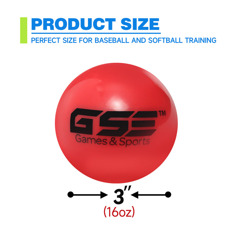 3" Weighted Red Baseballs, Weighted Softballs, Training Baseballs