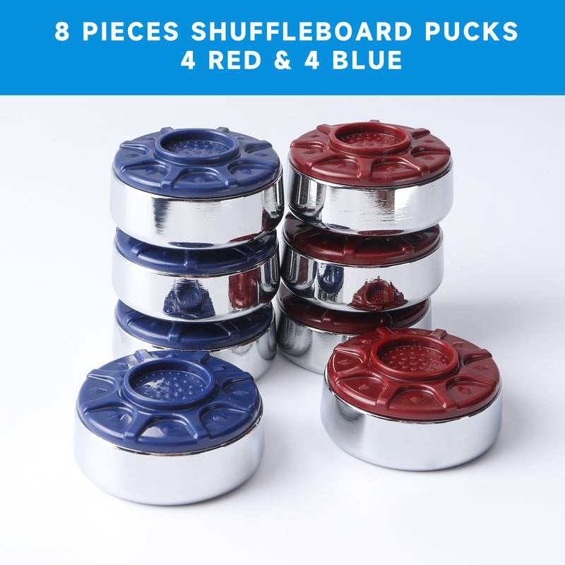 2-1/8"(54mm) or  2-5/16" (59mm) Shuffleboard Pucks Set of 8 for Shuffleboard Table Accessories- Set of 8(Chrome/Bronze)
