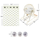 Large Bingo Game Set with 12" Bingo Cage and 1.5" Ping Pong Size Bingo Balls, Plastic Master Board
