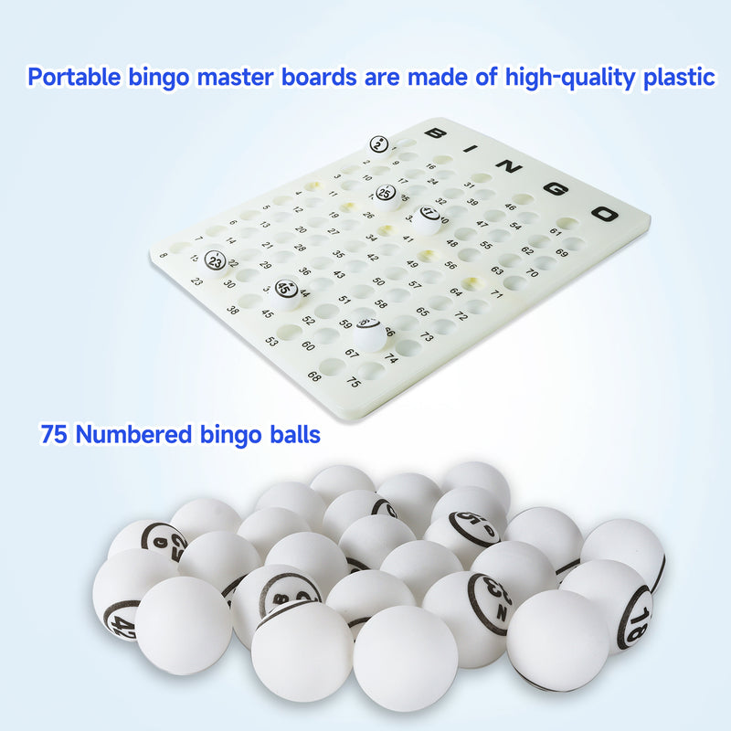 Large Bingo Game Set with Bingo Cage and Bingo Balls, Plastic Master Board