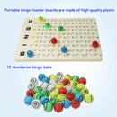 Bingo Game Set with Jumbo Bingo Cage and Bingo Balls, Master Board - Black/Red