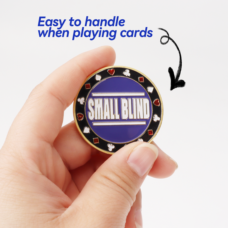 1.5" Metal Small Blind, Big Blind, Dealer Puck Buttons - Set of 3 Texas Hold'em Poker Dealer Button Set