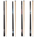 Set of 4 58" Hardwood Maple Detachable Billiard Pool Cue Stick Set - Black