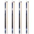 Set of 4 58" 18/19/20/21oz Canadian Maple Hardwood Billiard Pool Cue Sticks for Commercial, Bar and House  4 Colors