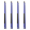 Set of 4 58" Matte Blue Fiberglass Graphite Composite Detachable Billiard Pool Cue Sticks