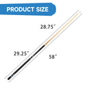 Set of 4 58" Hardwood Maple Detachable Billiard Pool Cue Stick Set - Black