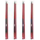 Set of 4 58" Slick Red Fiberglass Graphite Composite Billiard Pool Cue Sticks