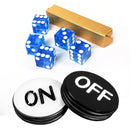 Craps Game Set, Including Casino Dice, 3" Craps On/Off Dealer Puck Button