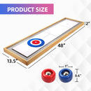 2-in-1 Mini Shuffleboard and Curling Tabletop Game Board Set