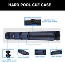 2x2 Hard Oval Billiard Pool Cue Stick Carrying Case (5 Colors)