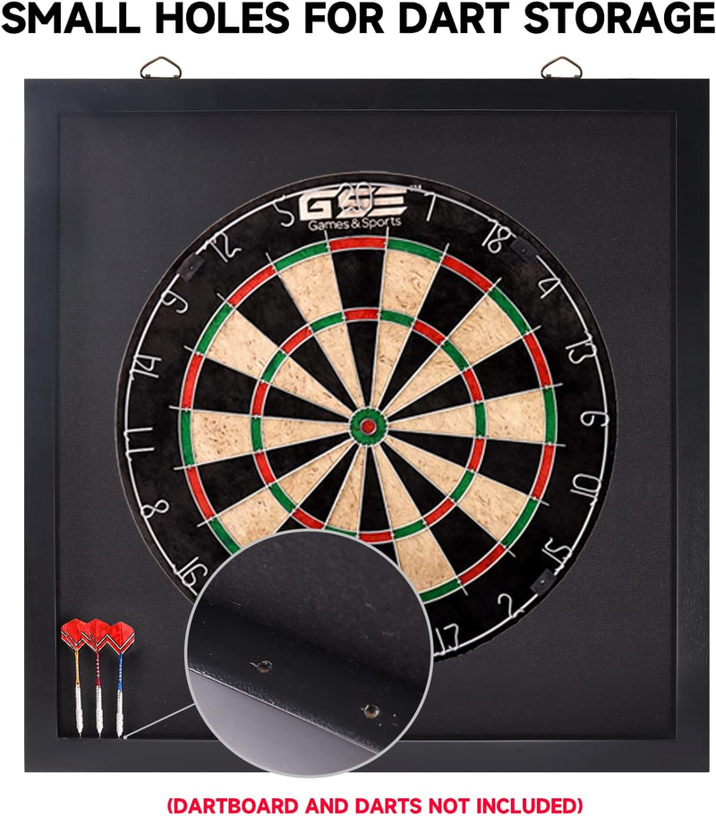 Wall Protector Dart Backboard with Wood Frame and Felt (Black/Brown)