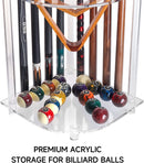 Clear Acylic Corner-Style Floor Stand 8 Corner Style Billiard Pool Cue Racks