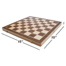 15" Magnetic Folding Wooden Chess Board Game Set