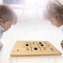2-in-1  Reversible Natural Wood Checkers & Tic-Tac-Toe Board Game Combo Set