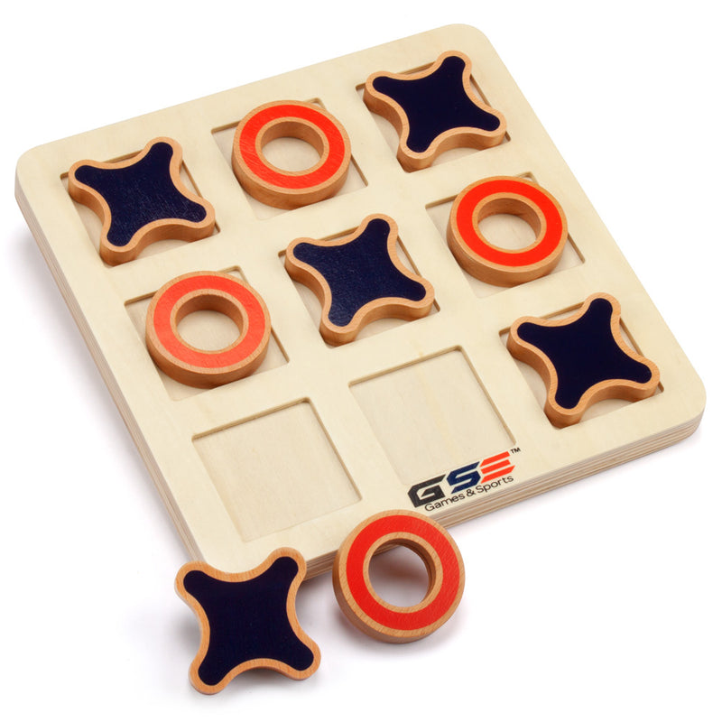 Classic Family Board Game, 10" Wooden Tic-Tac-Toe Game Set for Home Décor
