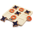 Classic Family Board Game, 10" Wooden Tic-Tac-Toe Game Set for Home Décor