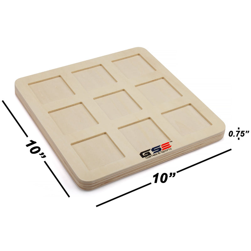 10" Wooden Tic-Tac-Toe Game Set Classic Family Board Game Home Décor Play at Park, Office, Home