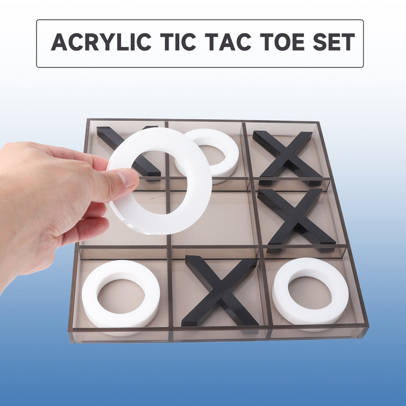 Classic Family Board Game, 12" Giant Acrylic Tic-Tac-Toe Game Set for Home Décor