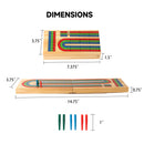 3-Track Color Coded Foldable Travel Cribbage Board Game - Three-Wins Imports, LLC