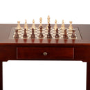 4-in-1 Wooden Chess Checkers Backgammon Board Game Combo Set with Combo Coffee Table