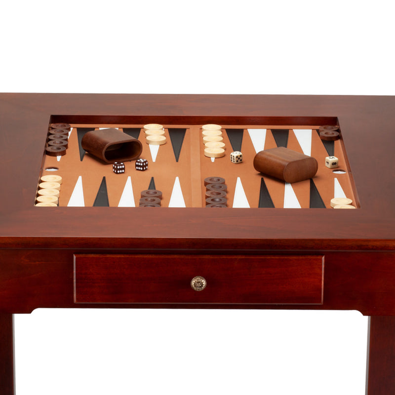 4-in-1 Deluxe Solid Wood Chess Checkers Backgammon Board Game Combo Set with Combo Coffee Table