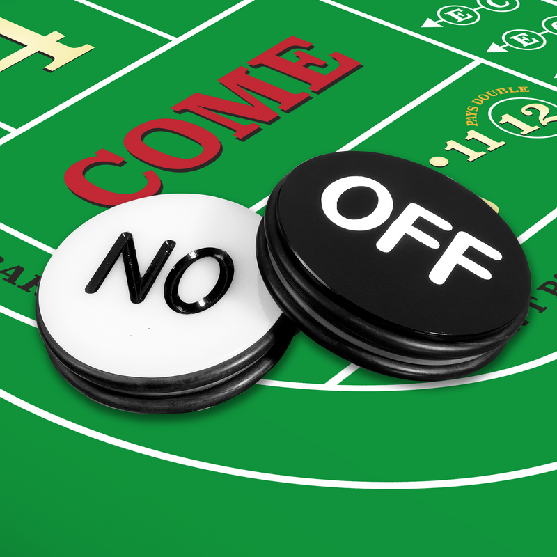 Craps Game Set, Including Casino Dice, 3" Craps On/Off Dealer Puck Button