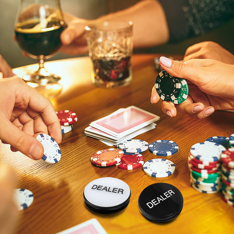 Double-Sided Casino Grade Acrylic Poker Dealer Puck Button, 3" Diameter for Casino Poker Game,Gambling Card Game