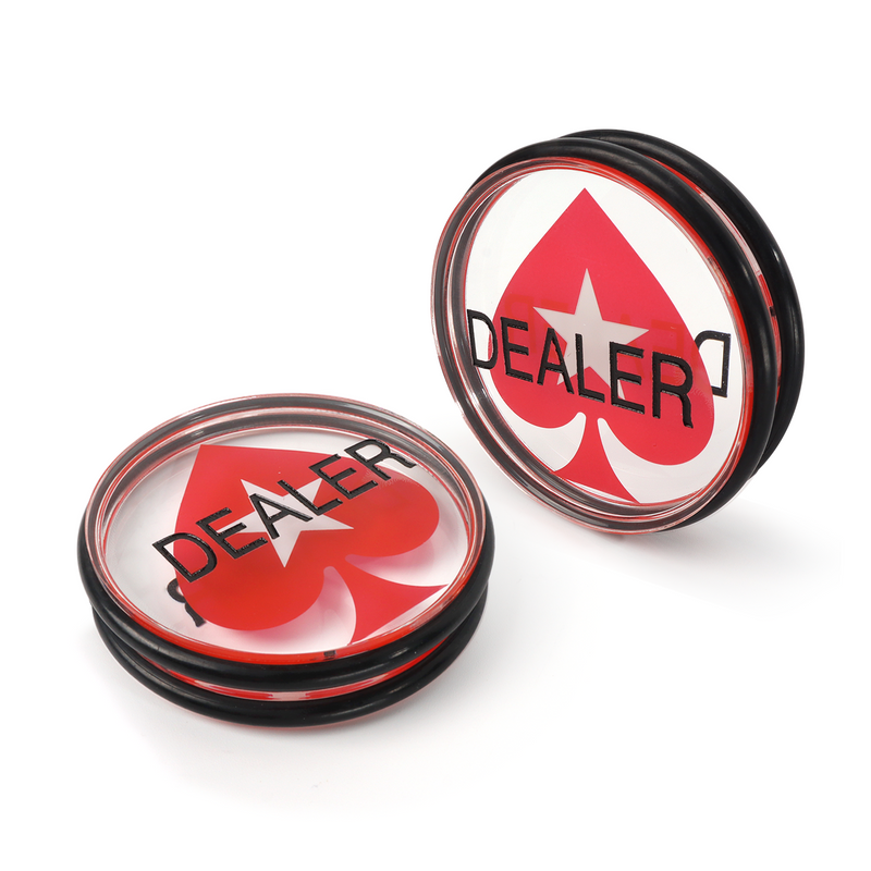 Double-Sided Casino Grade Clear Acrylic Red Peach Heart Poker Dealer Puck Button, 3" Diameter for Casino Poker Game,Texas Hold'em Game
