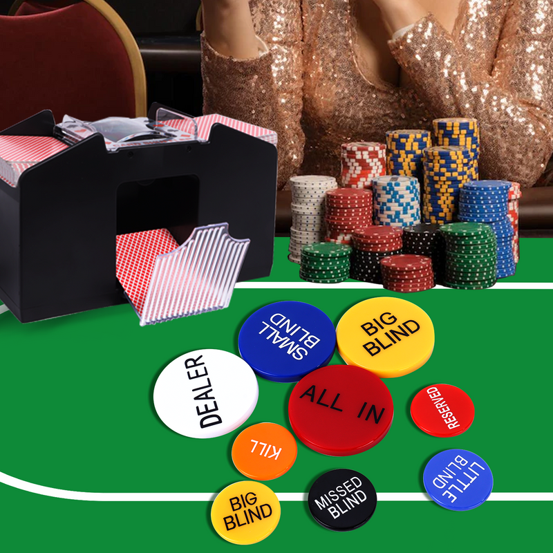 5 packs 2" Casino Texas Hold‘em Poker Game Dealer Puck for Gambling Card Games,Texas Hold 'em