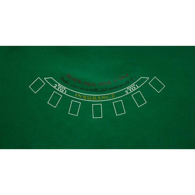 2-Sided 36" x 72" Casino Craps & Blackjack Tabletop Felt Layout Mat