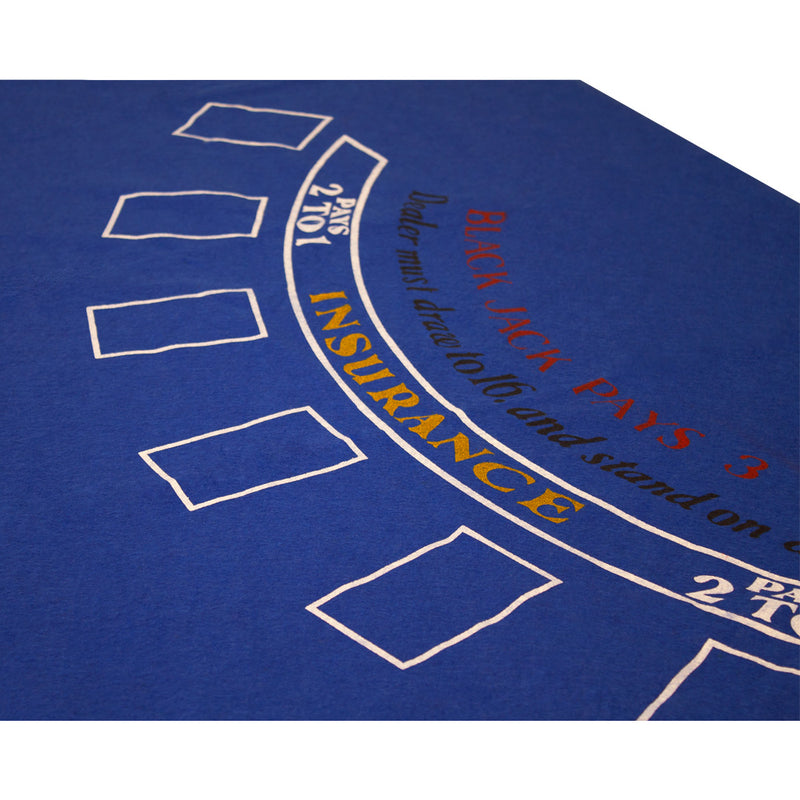 36" x 72" Blue Portable Casino Blackjack Tabletop Layout Felts Mat