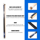 58" 2-Piece Canadian Maple Portable Carrying Billiard Pool Cue Stick (Blue)