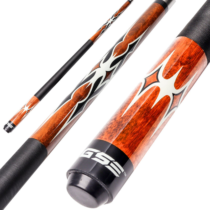 58" 2-Piece Canadian Maple Portable Carrying Billiard Pool Cue Stick (Brown)