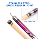 58" 2-Piece Canadian Maple Portable Carrying Billiard Pool Cue Stick (Purple)