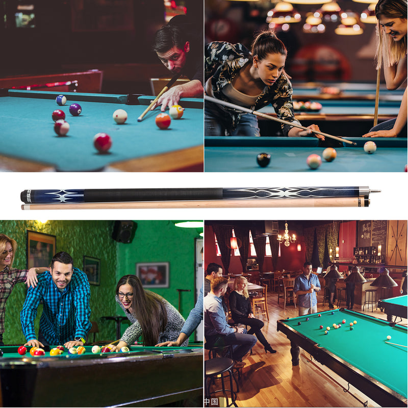 Set of 4 58" Canadian Maple Hardwood Billiard Pool Cue Sticks Set - Multi Colors
