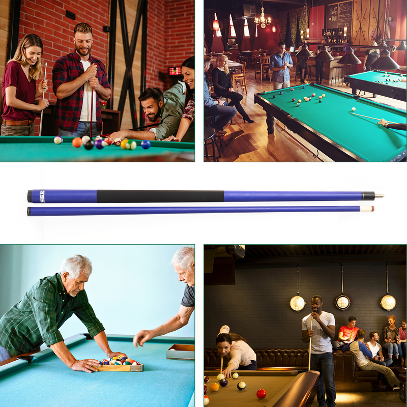 58" 2-Piece Matte Blue Fiberglass Graphite Composite Billiard Pool Cue Stick