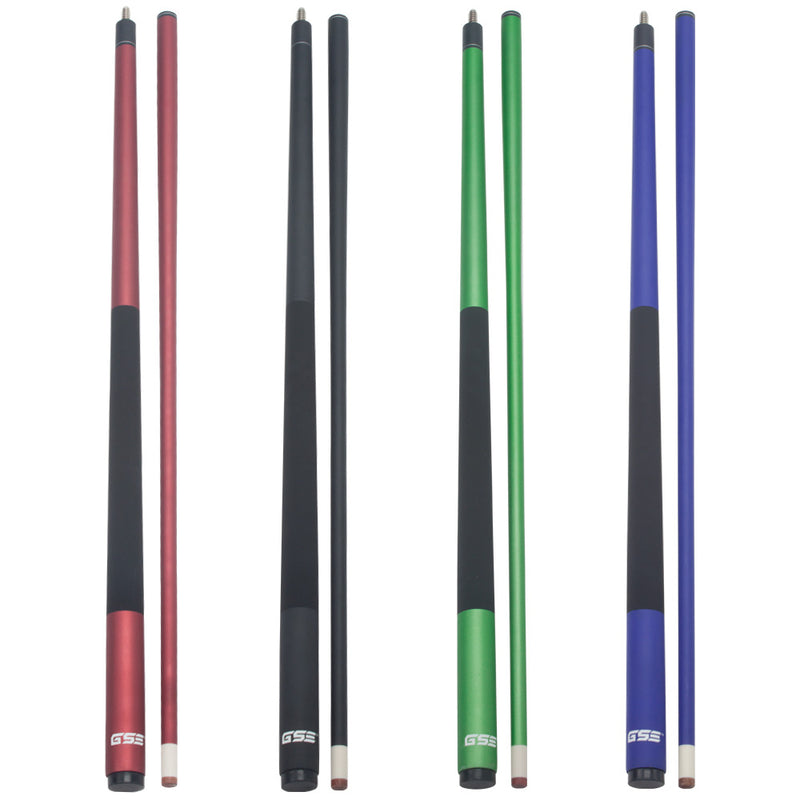 Set of 4 58" Matte Fiberglass Graphite Composite Billiard Pool Cue Sticks (Multi-Color)
