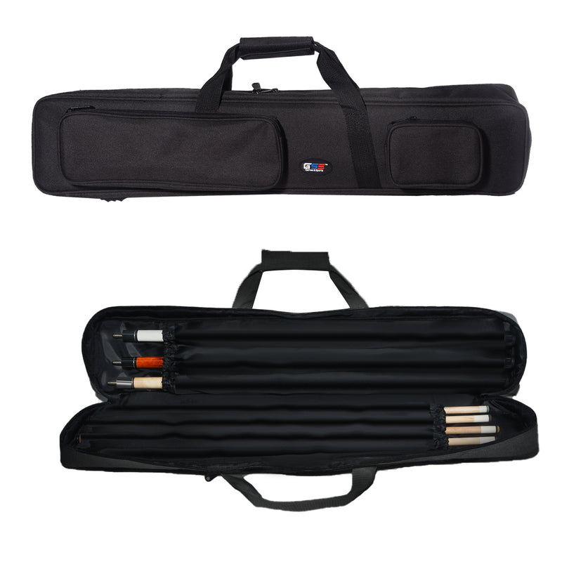 3x4 Heavy-Duty Hard-Wearing Waterproof Nylon Pool Cue Stick Soft Carrying Bag with Handle (4 Colors)