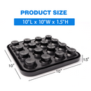 Black Plastic Billiard Pool Ball Carrying Tray, Holds 16 Pool Balls