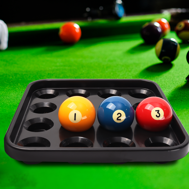 Black Plastic Billiard Pool Ball Carrying Tray,Billiard Ball Storage Tray Holds 16 Regulation Size Balls