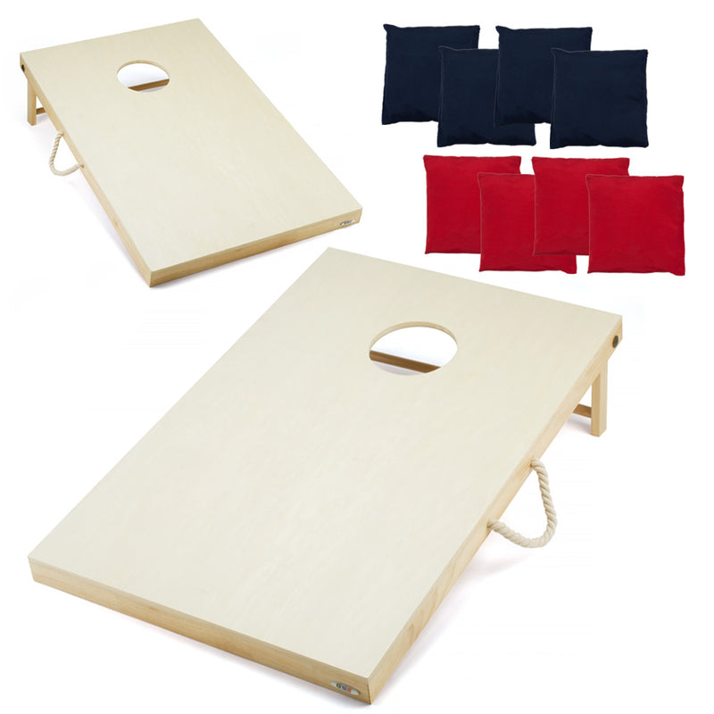 4' x 2' Regulation Size Solid Wood Cornhole Toss Game Set with 8 Bean Bags