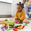 Multi-Color Mini Tumbling Timbers, Wooden Blocks Stacking Game - Three-Wins Imports, LLC