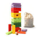 Multi-Color Mini Tumbling Timbers, Wooden Blocks Stacking Game - Three-Wins Imports, LLC