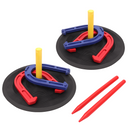 Rubber Horseshoe Game Set with Horseshoes, Rubber Mats with Posts