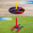Rubber Horseshoe Game Set with Horseshoes, Rubber Mats with Posts