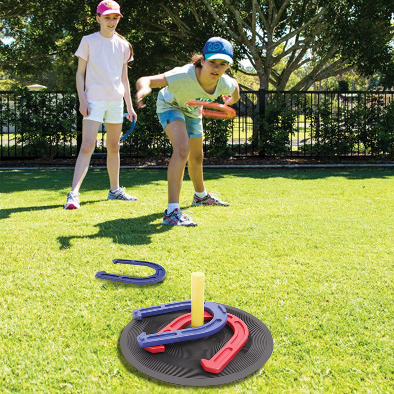 Indoor and Outdoor Throwing Rubber Horseshoe Game Set for Kids & Adults Outdoor Lawn,Backyard Play