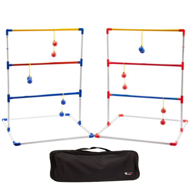 Plastic Ladder Ball Toss Outdoor Lawn Game Set with Ladder Ball Bolas & Carrying Case for BBQ, Tailgating, Camping, Beach, Backyard Gatherings